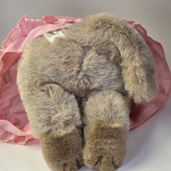 Vintage Kitten Plush Pink Dress Bow Stuffed Animal Toy Cat Kitty Ruffles 13 inch - Picture 7 of 13